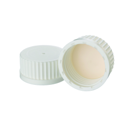 Wheaton 240740 Lab 45 Accessory, Replacement Cap, White Polypropylene Cap With PTFE Faced Silicone Liner, Case of 12