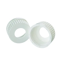 Wheaton 240746 Lab 45 Accessory, Replacement Cap, White Polypropylene Cap With Open Top, Case of 12