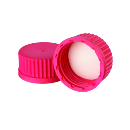 Wheaton 240750 Lab 45 Accessory, Replacement Cap, Red PBT Cap With PTFE Faced Silicone Liner, Case of 10