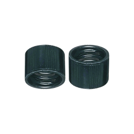Wheaton 242762 Caps for Screw Thread Vials, Preassembled Open Top Caps and Septa, Black PP Cap With PTFE / Silicone