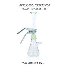 Wheaton 419331 25mm Filtration Assemblies With No. 5 Stopper Connection and Stainless Steel Support Accessory, 50mL