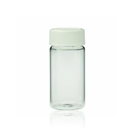 Wheaton 986560 Liquid Scintillation Vials, Borosilicate Glass, 24-400 White PP Caps Attached to Vials, Foamed Polyethyle