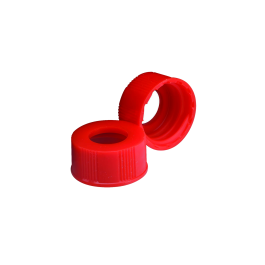Wheaton 240716-03 Screw Cap for Screw Neck Diagnostic Bottle, Red, Open-Top, 20-400, Case of 300