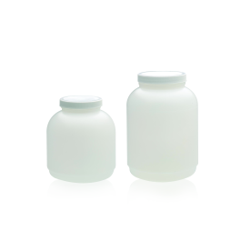 Wheaton W209677 HDPE Wide Mouth Round Bottle, PP cap with foamed PE liner, 2000 mL, Case of 6