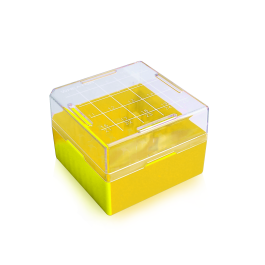 Wheaton W651702-Y KEEPIT Freezer Boxes, KeepIT-25 For External Thread Vials, Yellow, Case of 10