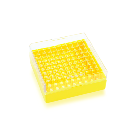 Wheaton W651704-Y KEEPIT Freezer Boxes, Low Profile KeepIT-100 For Internal Thread Vials, Yellow, Case of 10