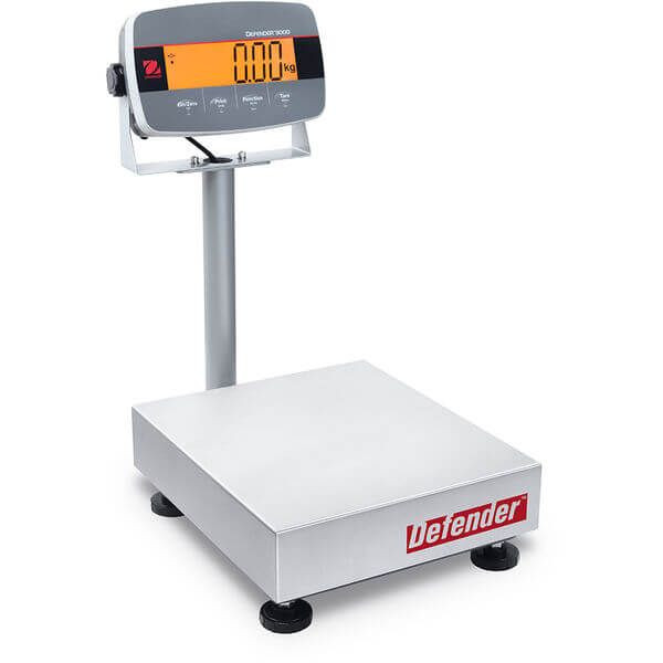 OHAUS 30685176 Defender 3000 Bench Scale i-D33P75B1R1 AM, 150 lb x 0.02 lb, 14 x 12 in Platform
