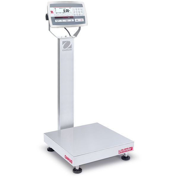 OHAUS 30461680 Defender 5000 Washdown Bench Scale D52XW50WQL7, 100 lb x 0.005 lb, 18 x 18 in Platform, with Column