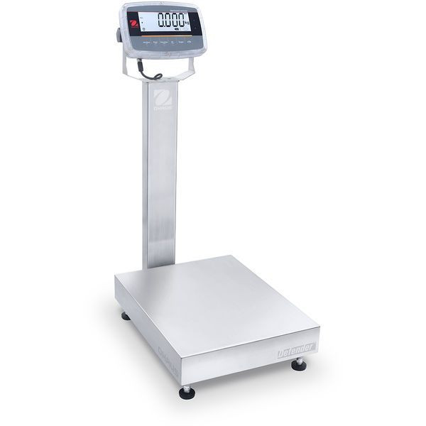 OHAUS 30575573 Defender 6000 Washdown Bench Scale i-D61PW150K1L7, 300 lb x 0.02 lb, 19.7 x 15.7 in Platform, with Column