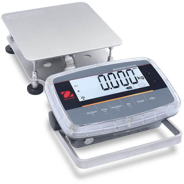 OHAUS 30575568 Defender 6000 Washdown Bench Scale i-D61PW5K1S5, 10 lb x 0.001 lb, 9.8 x 9.8 in Platform