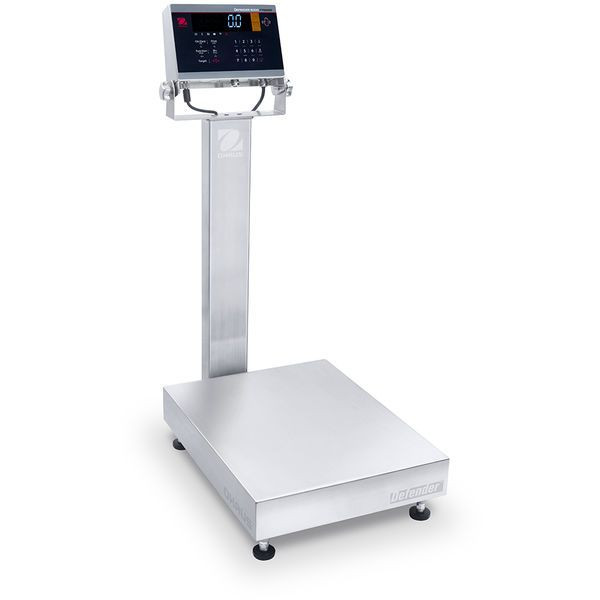 OHAUS 30575566 Defender 6000 Washdown Bench Scale i-D61XWE50K1L7, 100 lb Capacity, 19.7 x 15.7 in Platform, with Column