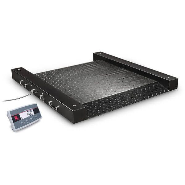 OHAUS 30936609 Defender 2500 Drum Scale i-DFD25P2500E1R, 2,500 lb x 0.5 lb, 36 x 36 in Platform, with Access Ramps