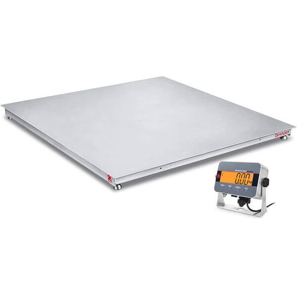 OHAUS 30837605 Defender 3000 Washdown Floor Scale i-DF33XW2500C1L, 2,500 lb x 0.5 lb, 4 x 4 ft Platform