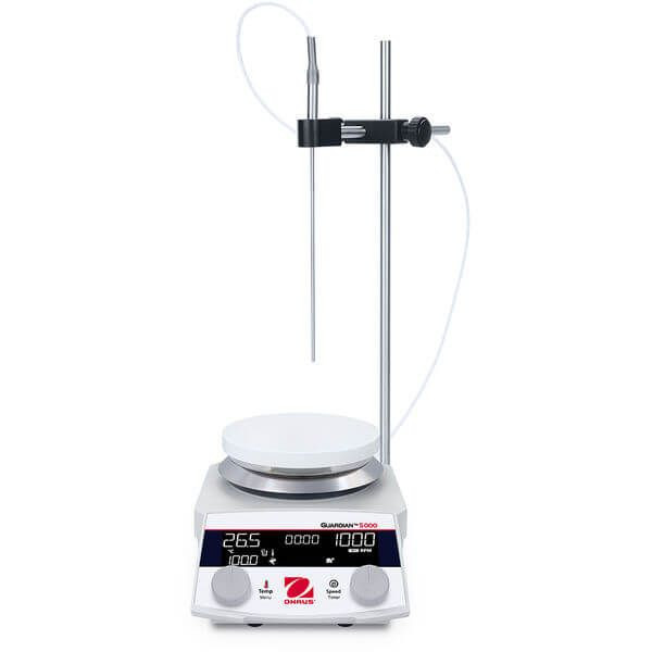 OHAUS 30981776 Guardian 5000 Hotplate Stirrer e-G52HSRDA AM -K1, 5.3 in Round Ceramic-Coated Aluminum Top, 120V
