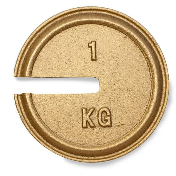 OHAUS 30391620 Cast Iron Slotted Weight, 1 kg, NIST Class F, One-Piece, No Certificate