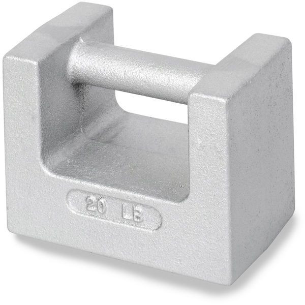OHAUS 83040255 ASTM Class 5 Cast Iron Grip Handle Test Weight, 20 lb, Two-Piece, with Accredited Calibration Certificate