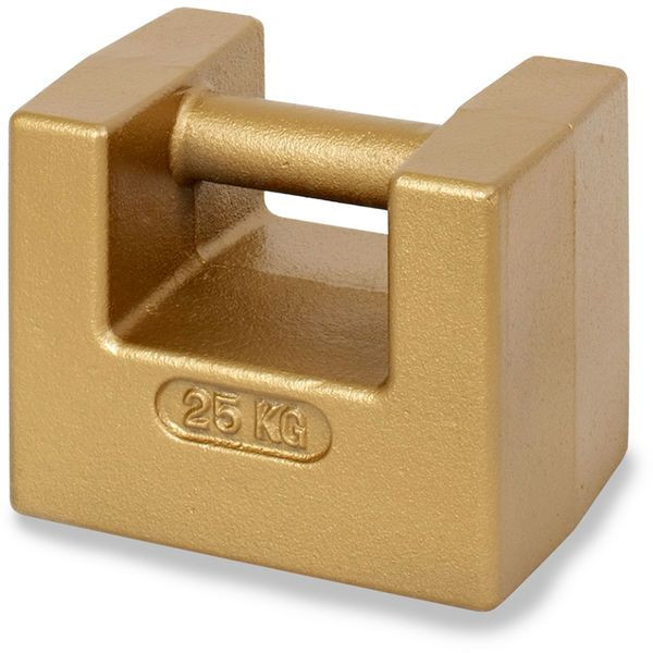 OHAUS 83040418 ASTM Class 6 Cast Iron Grip Handle Test Weight, 25 kg, Two-Piece, with Accredited Calibration Certificate