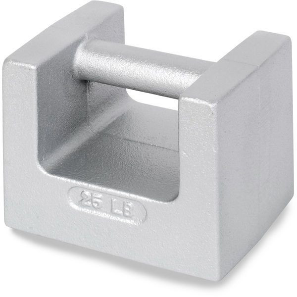 OHAUS 83040382 ASTM Class 6 Cast Iron Grip Handle Test Weight, 25 lb, Two-Piece, with Accredited Calibration Certificate