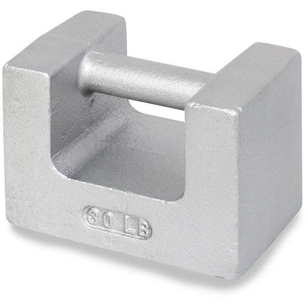 OHAUS 83040384 ASTM Class 6 Cast Iron Grip Handle Test Weight, 30 lb, Two-Piece, with Accredited Calibration Certificate