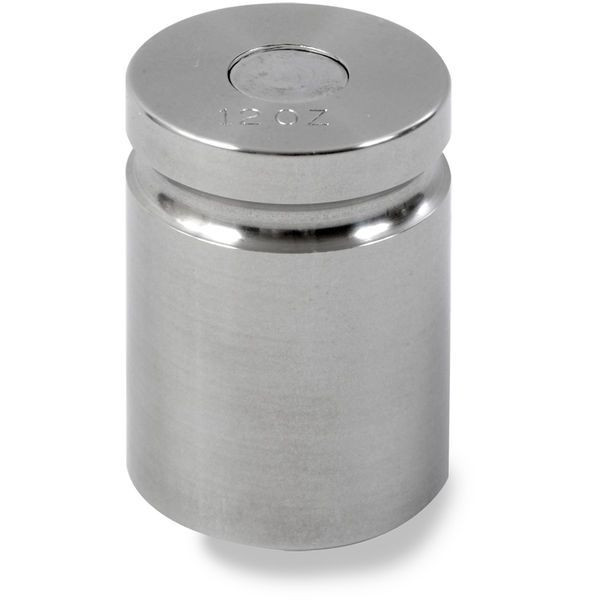 OHAUS 83040154 ASTM Class 5 Stainless Steel Cylindrical Test Weight, 12 oz, Two-Piece, No Certificate