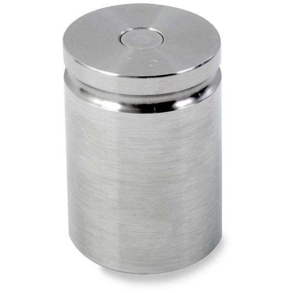 OHAUS 83040150 ASTM Class 5 Stainless Steel Cylindrical Test Weight, 2 lb, Two-Piece, No Certificate