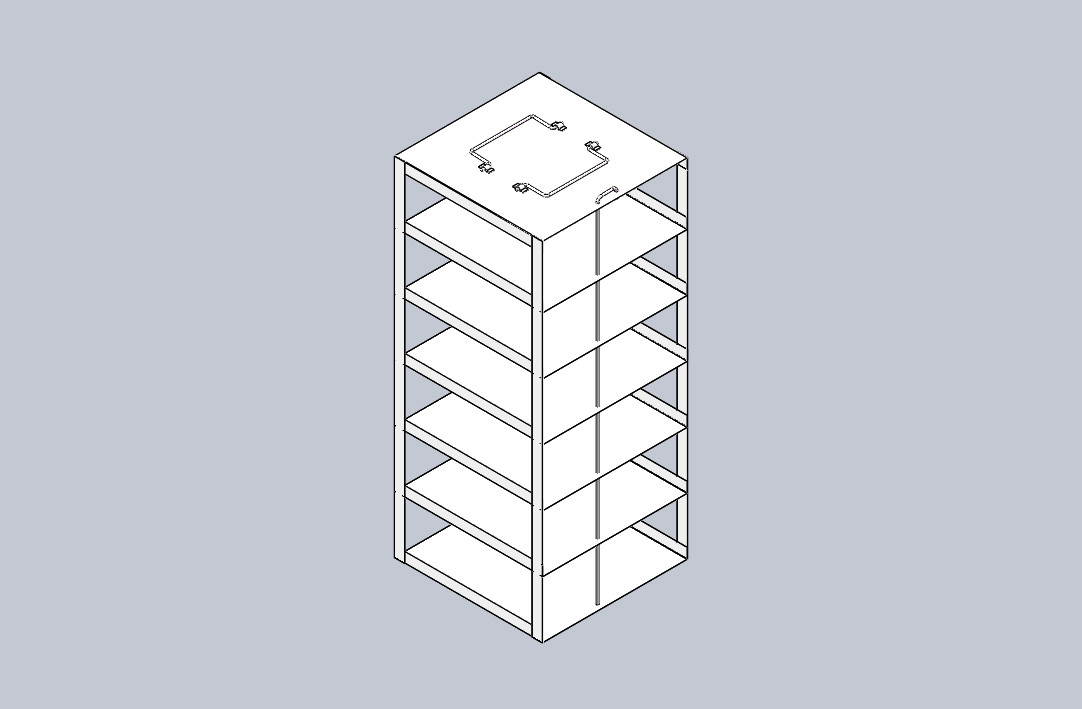 Crystal CFS-100-6 Vertical Freezer Rack for 100-Place Slide Boxes