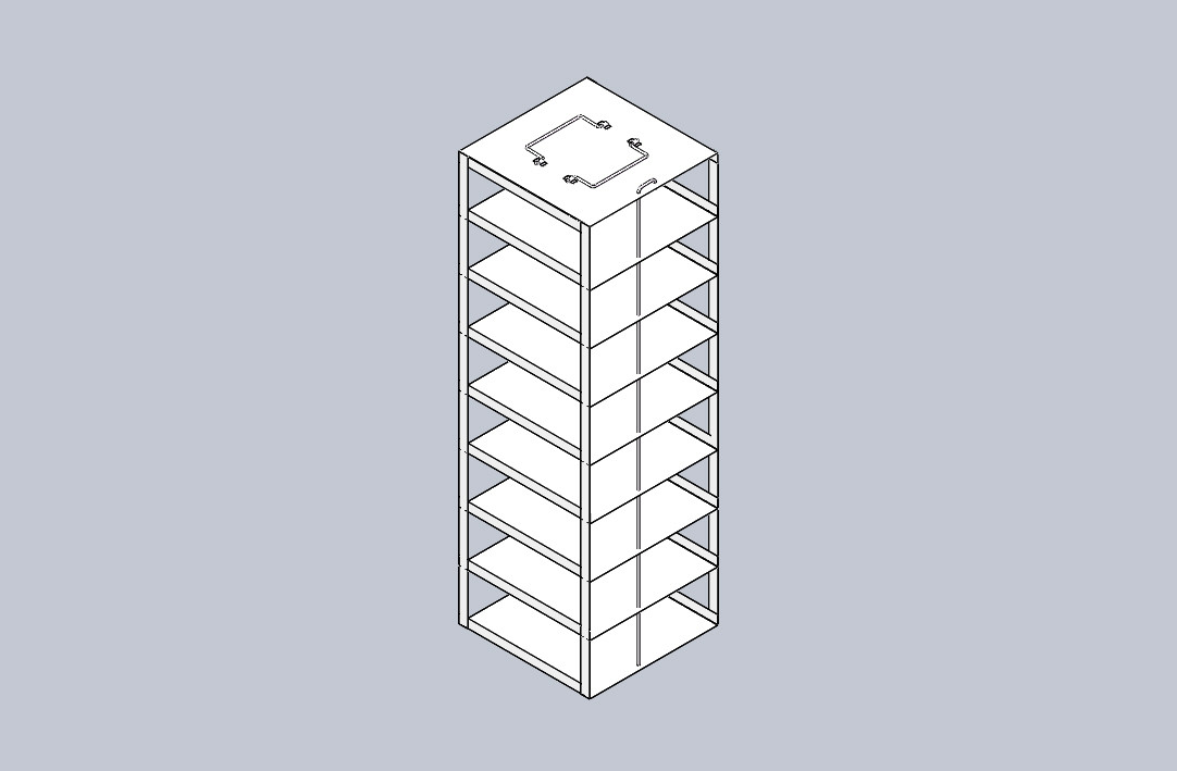 Crystal CFS-100-8 Vertical Freezer Rack for 100-Place Slide Boxes