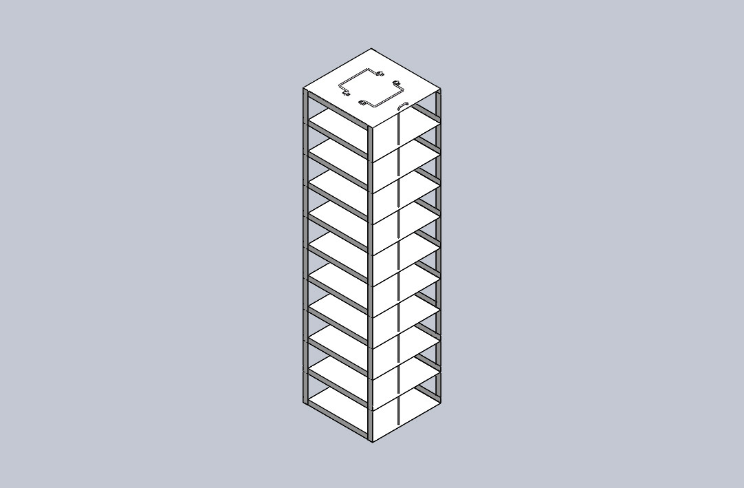 Crystal CFS-25-10 Vertical Freezer Rack for 25-Place Slide Boxes