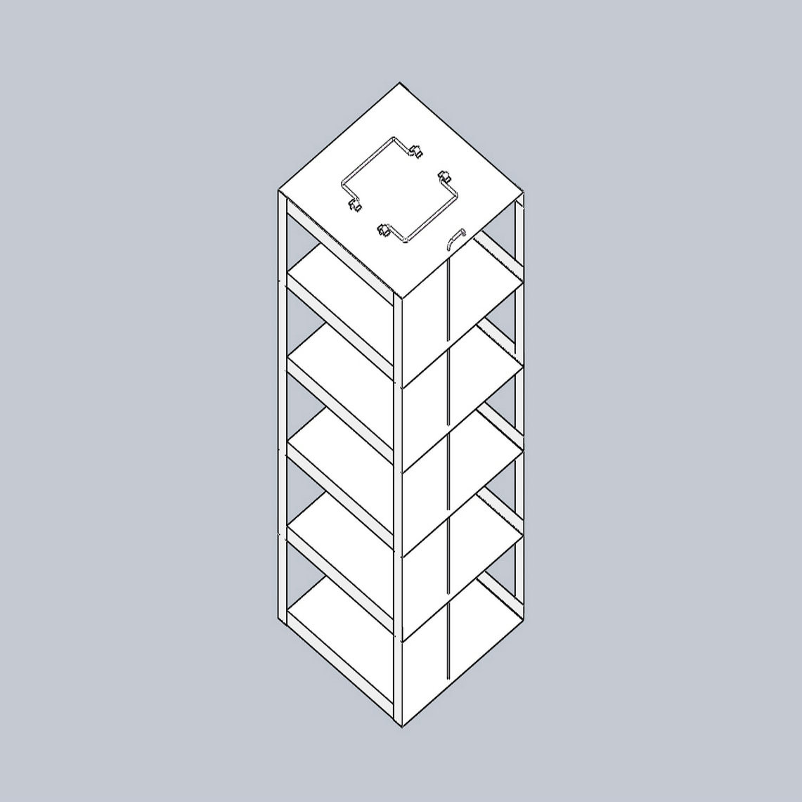 Crystal MCF-5-3 Vertical Freezer Rack for Mini 3" Boxes