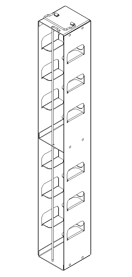 Crystal MCFA-8-3 Aluminum Vertical Freezer Rack for Mini 3" Boxes