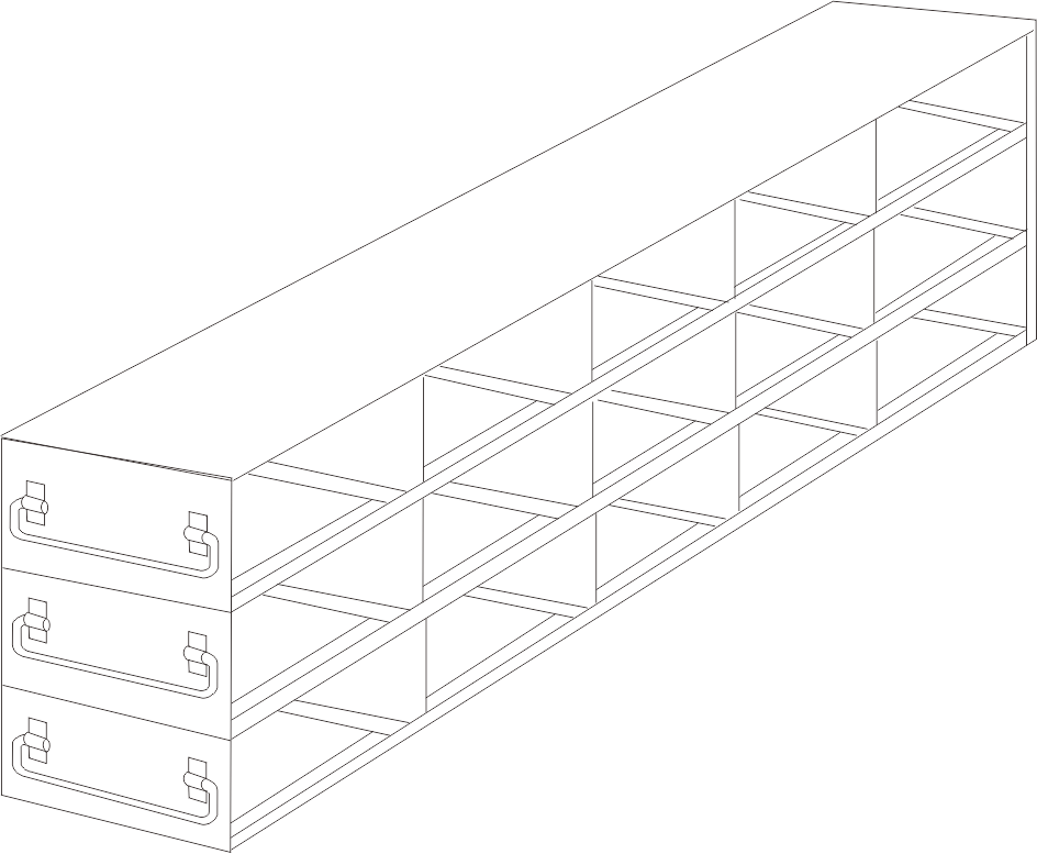 Crystal UFD-53-L375 Upright Freezer Drawer Rack for Large 3.75" Boxes