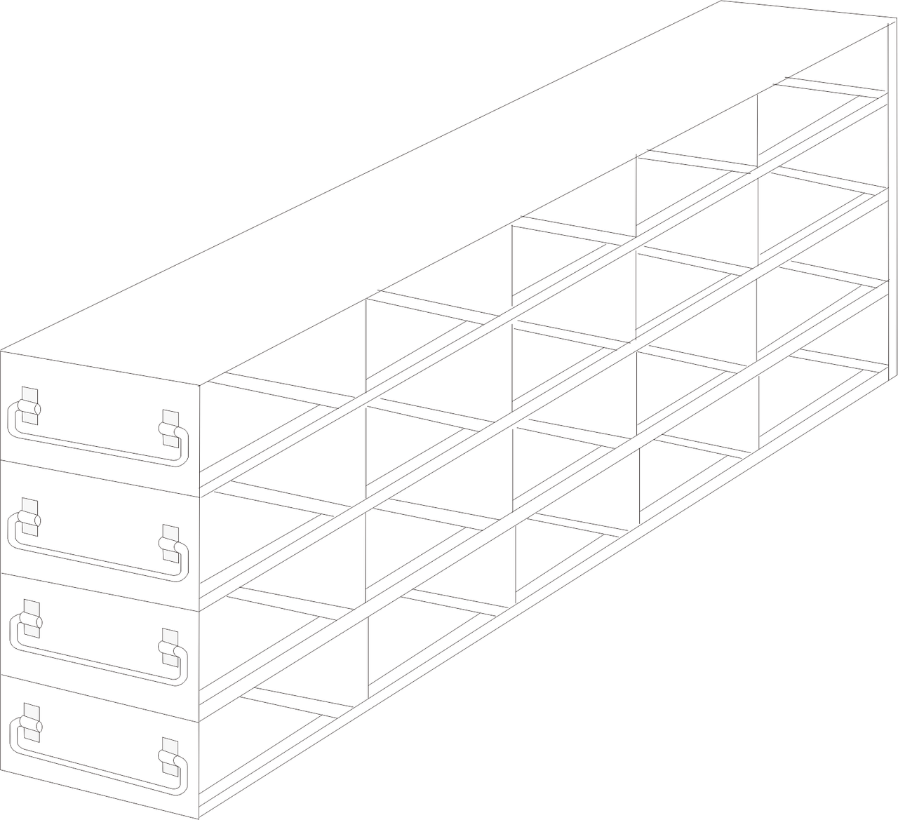 Crystal UFD-54-L375 Upright Freezer Drawer Rack for Large 3.75" Boxes