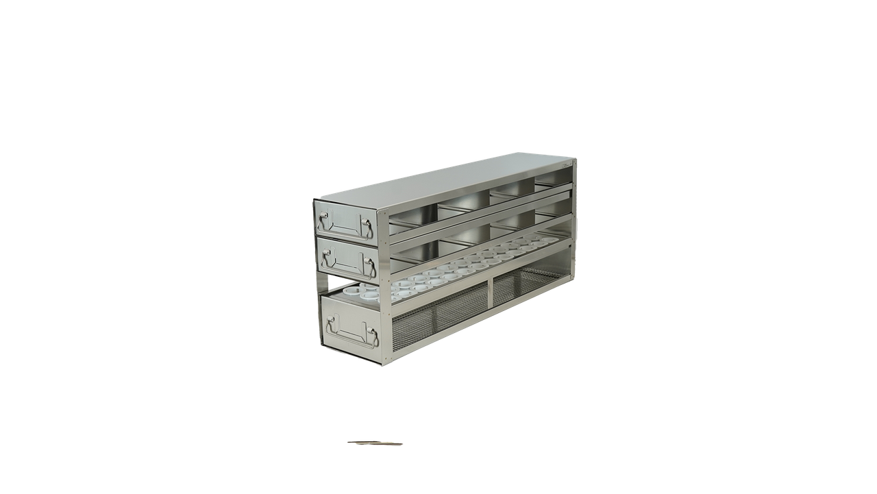 Crystal UFD-LT50-422 Combination Upright Freezer Drawer Rack for 2" Boxes & 50 mL Centrifuge Tubes