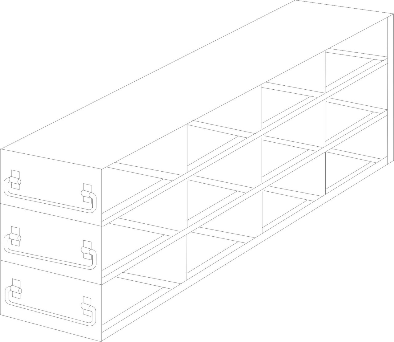 Crystal UFDMX-432 Drawer-Style Upright Freezer Rack for SBS-Footprint Boxes