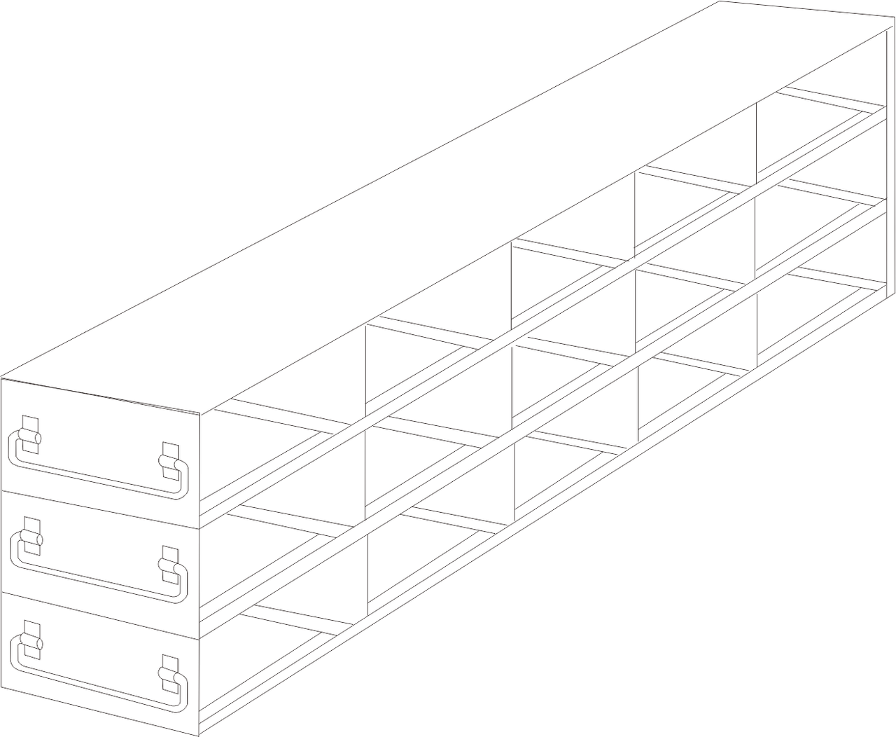 Crystal UFDPCR-53 Upright Freezer Drawer Rack for 0.2 mL 96-Well PCR Tube Boxes