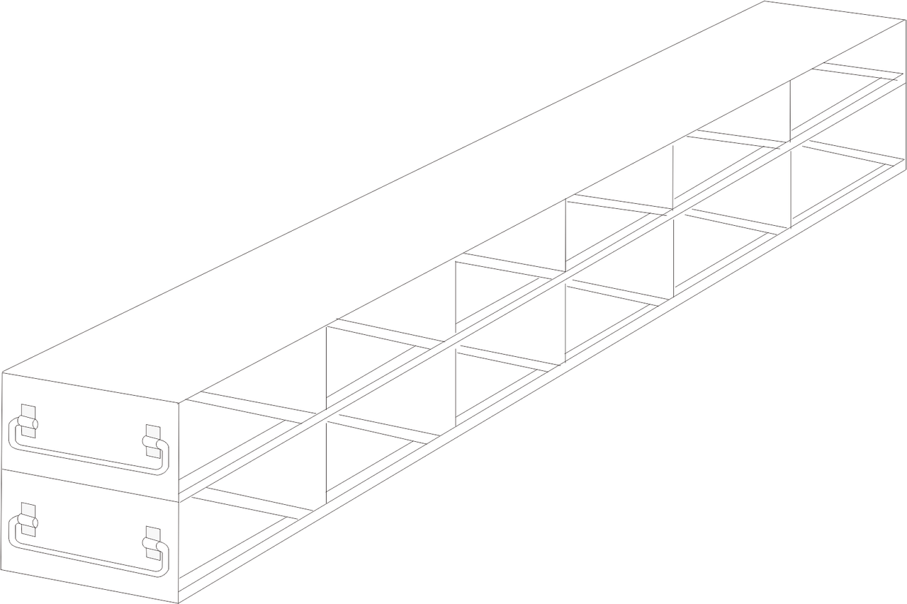 Crystal UFDPCR-62 Upright Freezer Drawer Rack for 0.2 mL 96-Well PCR Tube Boxes