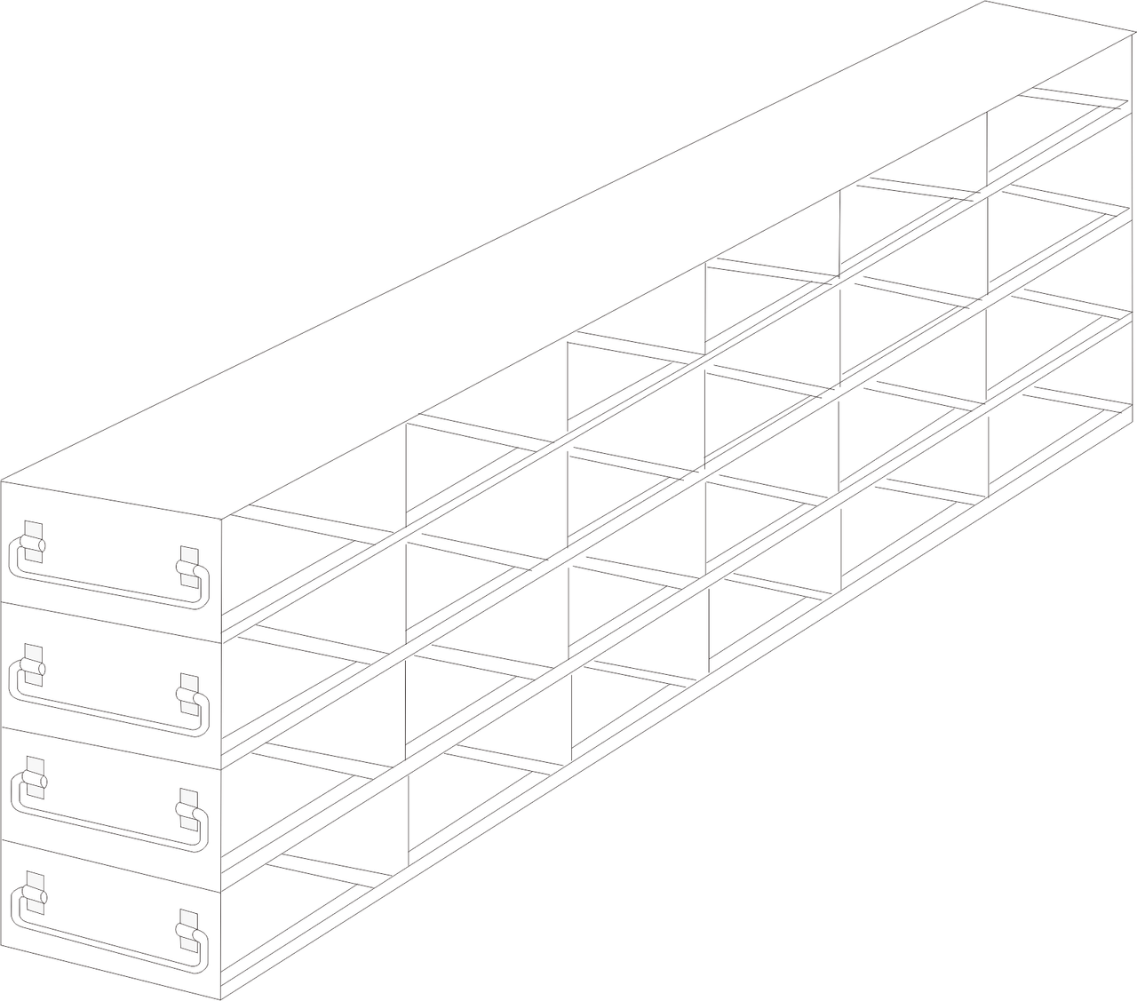 Crystal UFDPCR-64 Upright Freezer Drawer Rack for 0.2 mL 96-Well PCR Tube Boxes