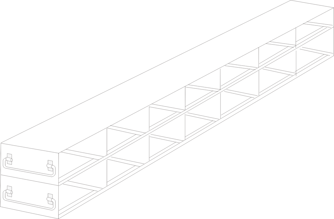 Crystal UFDPCR-72 Upright Freezer Drawer Rack for 0.2 mL 96-Well PCR Tube Boxes