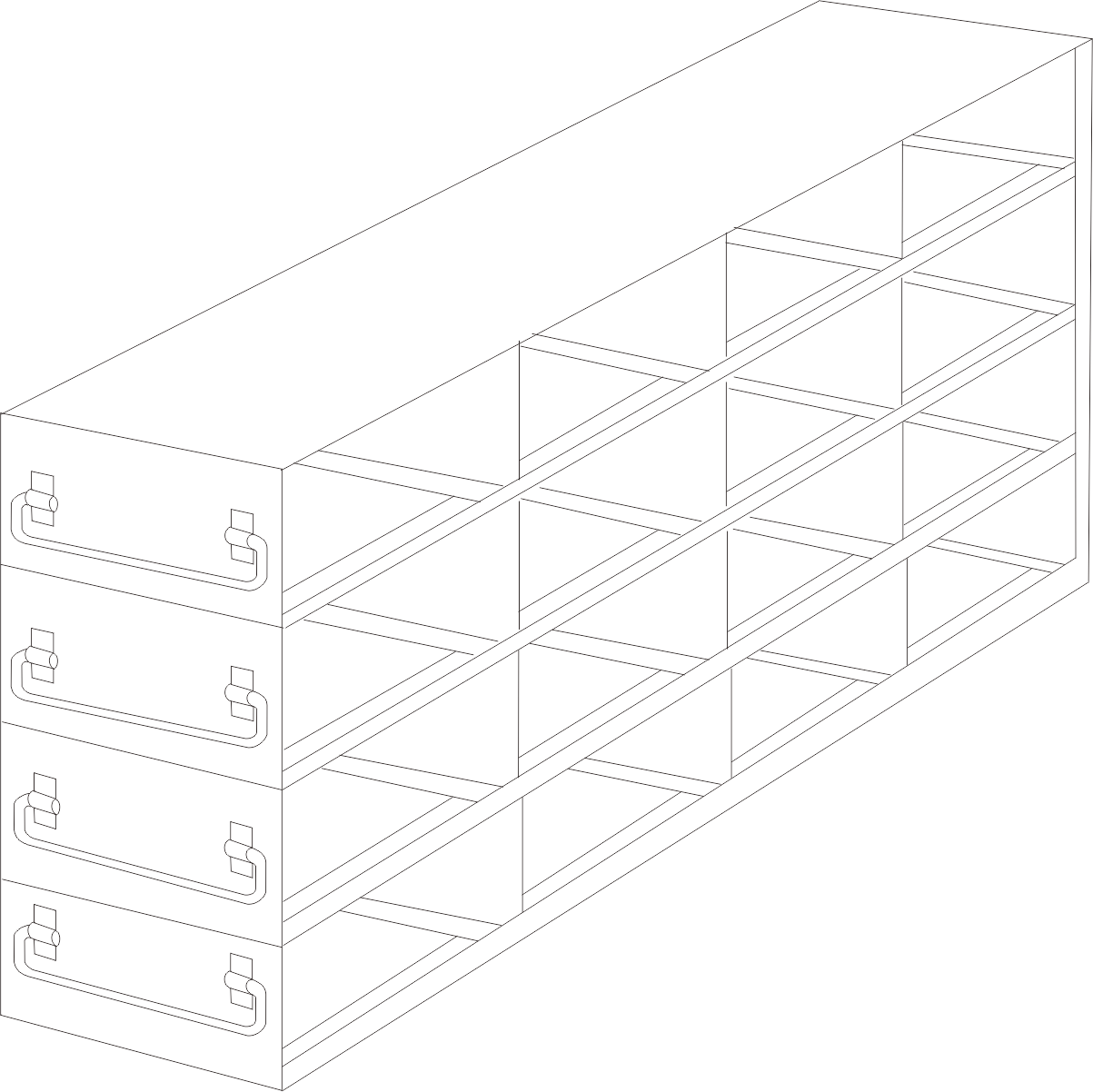 Crystal UFDS-25-44 Drawer Rack for 25-Place Slide Boxes