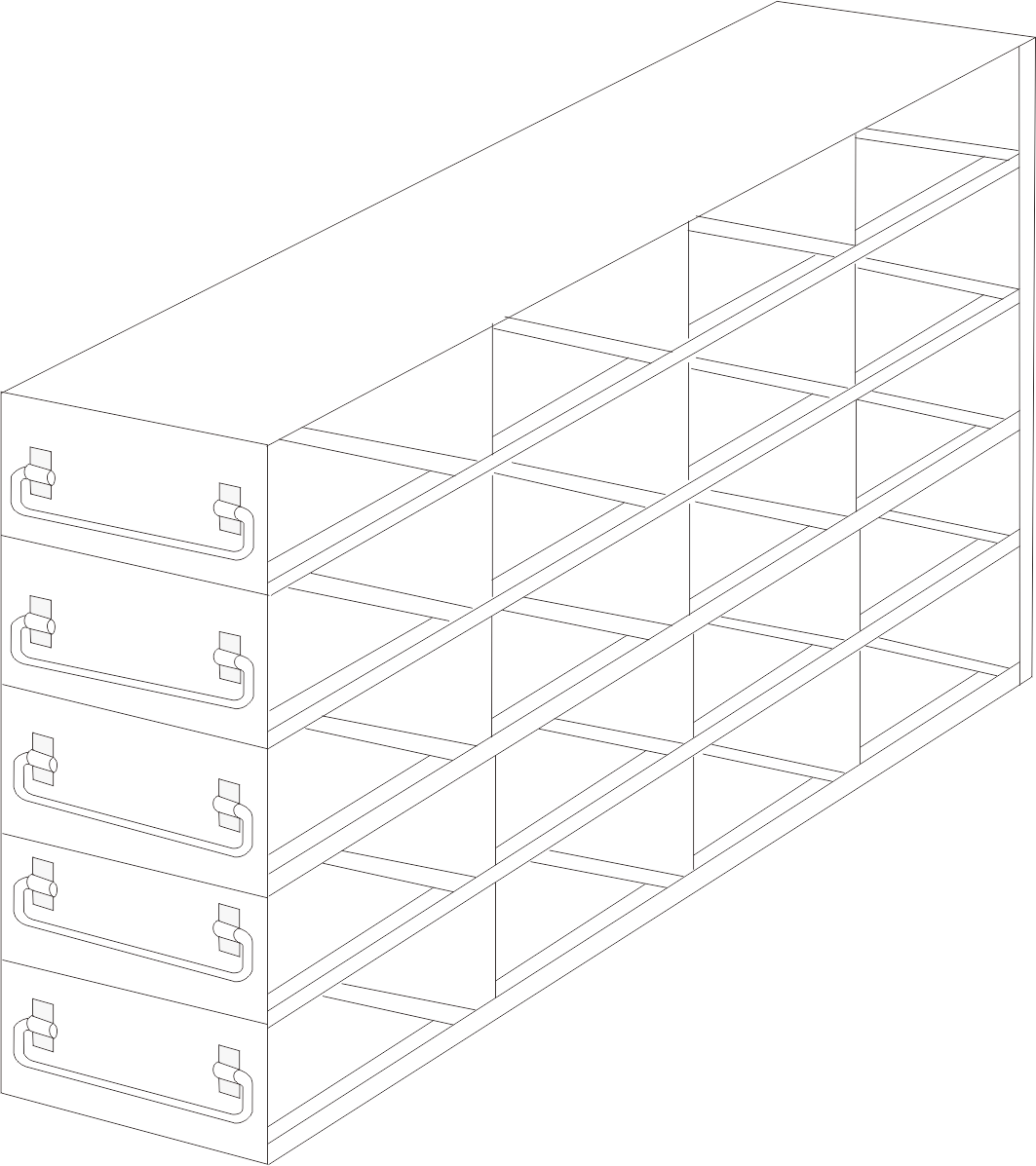 Crystal UFDS-25-45 Drawer Rack for 25-Place Slide Boxes