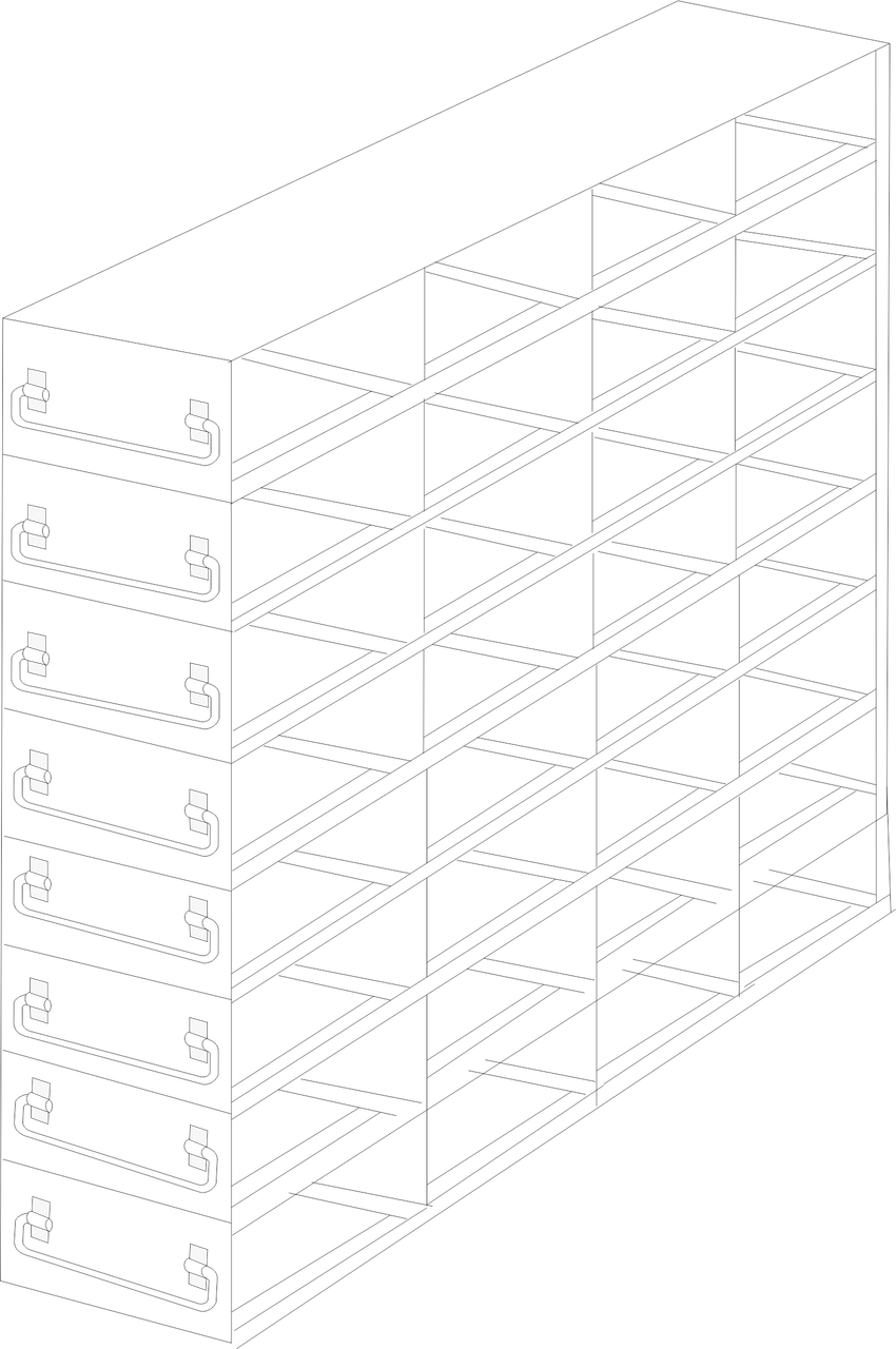Crystal UFDS-25-48 Drawer Rack for 25-Place Slide Boxes