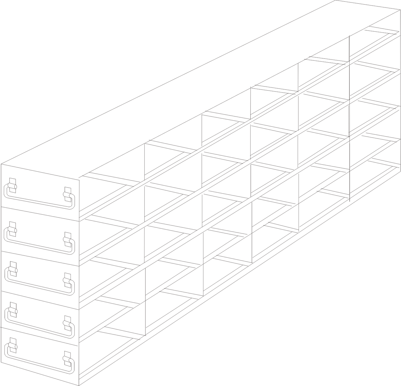 Crystal UFDS-25-65 Drawer Rack for 25-Place Slide Boxes