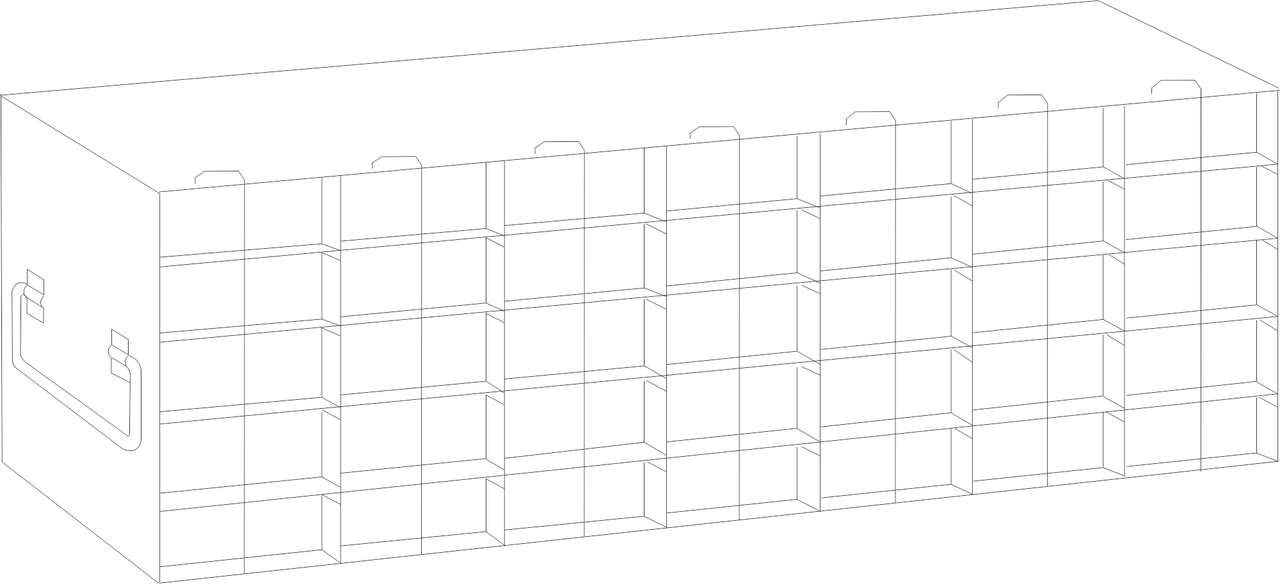 Crystal UFPCR-75L Upright Freezer Rack for 0.2 mL 96-Well PCR Tube Boxes