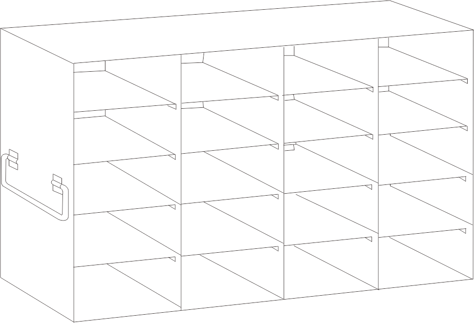 Crystal UFS-100-45 Upright Freezer Rack for 100-Place Slide Boxes