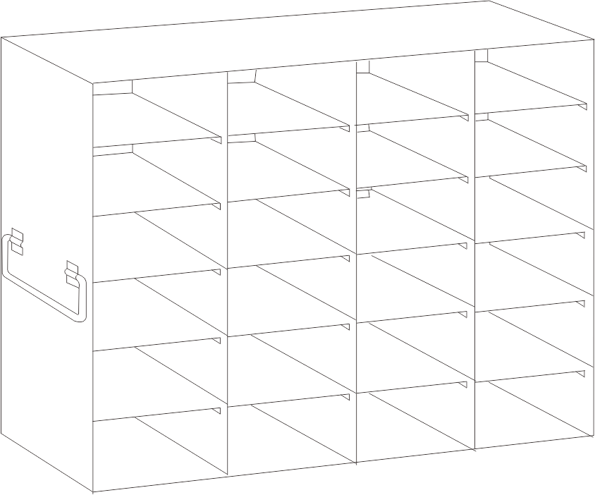 Crystal UFS-100-46 Upright Freezer Rack for 100-Place Slide Boxes