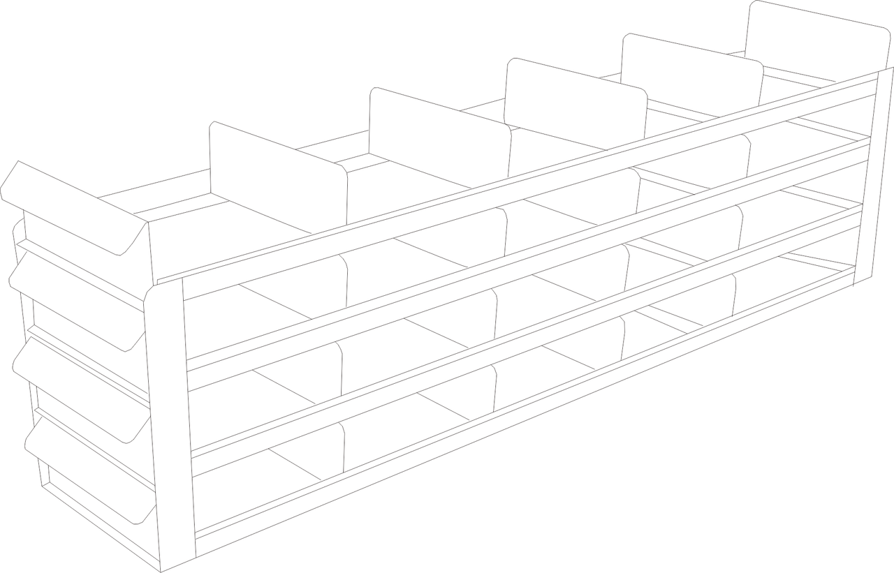 Crystal UFS-543 Upright Sliding Tray Freezer Rack for 3" Boxes