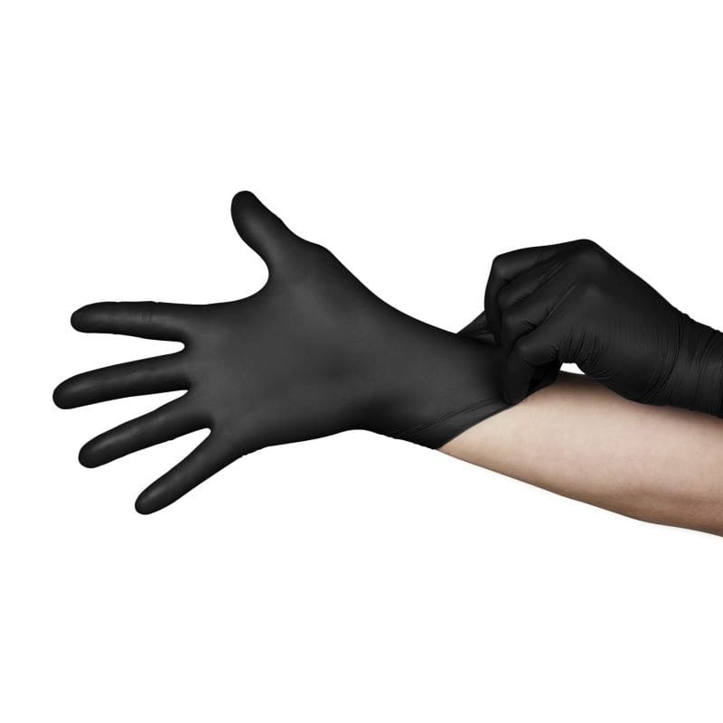 HandPRO Sable600 603 Accelerator-Free Black Nitrile Exam Gloves, Size Large, Case of 3,000 (10 Boxes x 300)