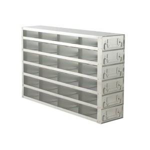 Upright Metal Freezer Rack for 2" Boxes, Drawer Style, 24 Box Capacity, 1 ea
