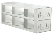 Upright Metal Freezer Rack for 3" Boxes, Drawer Style, 6 Box Capacity, 1 ea
