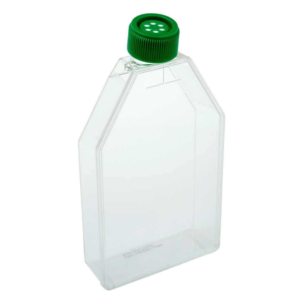 CELLTREAT 182cm² Tissue Culture Treated Flask with Vent Cap, Sterile | More Growth Area Than Standard T-175 | Interlocking T-Stack | 5/Bag | 40/Case | Cat # 229351